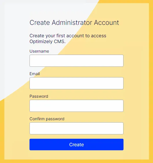 Create admin user