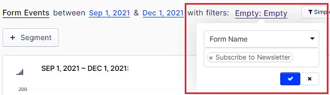 Forms report conversion rate by form